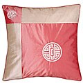 Chinese Symbol Of Life Pink/ Beige Cushion Cover