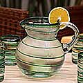 'Emerald Spiral' Glass Pitcher (Mexico)
