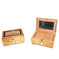Glass-top Natural High-gloss Cigar Humidor