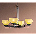 Elegant Matte Black 4-light Iron Chandelier