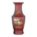 Red Hexagonal Porcelain Vase (China)