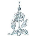 Sterling Silver Rose with Petals Charm