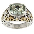 Meredith Leigh 14k Gold and Silver Green Amethyst Ring