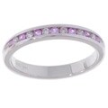14k Gold Pink Sapphire and 1/6ct TDW Diamond Ring