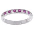 14-kt. White Gold 1/6-ct. TDW Diamond Ruby Ring
