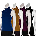 Cable and Gauge Junior's Sleeveless Turtleneck