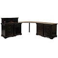 Savanna Corner Desk with 4 Cabinets and Small Hutch