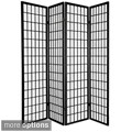 Wood and Rice Paper 6-foot 6-panel Windowpane Shoji Screen (China)