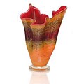 'Red Handkerchief' Hand-blown Murano Glass Vase (Brazil)