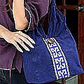 Cotton 'Blue Butterflies' Handbag (Thailand)