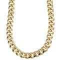Caribe Gold 14k over Sterling Silver 30-inch Miami Cuban Chain