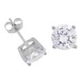 Sterling Silver CZ 8-mm Round Stud Earrings