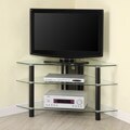 Bermuda 44-inch Corner Clear Black Glass TV Stand