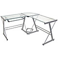An online guide on desk Parquet Contemporary 3-piece Glass Computer Desk