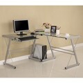 Contemporary 3-piece Glass Computer Desk