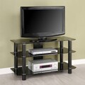 Contemporary 42-inch Black Glass TV Stand