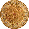 I made a review on Kashan carpets to help you in your decision Heritage Kashan Brown/ Blue Wool Rug (6' Round)