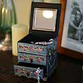 Painted Glass 'Celestial Blue' Jewelry Box (Peru)