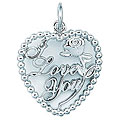 Sterling Silver 'I Love You' with Rose in Heart Charm