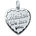 Sterling Silver 'Mother We Love You' Heart Charm