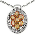 Sterling Silver Yellow Sapphire Cluster Necklace