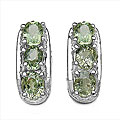 Sterling Silver Green Sapphire Earrings