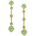 10k Yellow Gold Peridot/ Diamond Accent Earrings