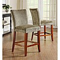 Parson Cherry Olive Polyester Fabric Chair (Set of 2)