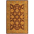 Handmade Heritage Kerman Brown/ Blue Wool Rug (6' x 9')