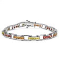 Sterling Silver Multi-colored Sapphire Bracelet