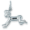 Sterling Silver Large Crawling Baby Charm