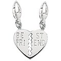 Sterling Silver Best Friend Split Breakaway Heart Charm