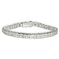 14k White Gold Overlay CZ Princess Tennis Bracelet