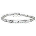 14k White Gold Overlay CZ Tennis Bracelet