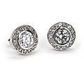 Simon Frank 14k White Gold Overlay CZ Earrings