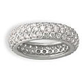 Nexte 14k White Gold over Silver CZ Cupola Eternity Band