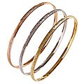 Nexte TexturedTri-color 'Fin de Semana' Bangle Bracelets (Set of 3)