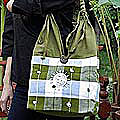 Cotton 'Green Plaid Elephant' Handbag (Thailand)