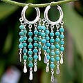 'Blue Shower' Turquoise Earrings (Thailand)