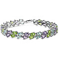 Sterling Silver Multi-gemstone Princess Bracelet