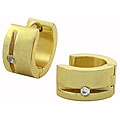Goldplated Steel Cubic Zirconia Hoop Earrings