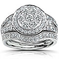 14k Gold 1ct TDW Diamond Bridal Halo Ring Set (G-H, I1-I2)