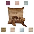 Pleated Faux Silk Bow Pillow