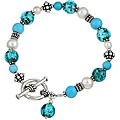 Charming Life Silverplated Teal Glass/ Turquoise Bracelet