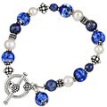Charming Life Silverplated Blue Glass and Lapis Bracelet