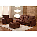 Multifunctional Microsuede Sofa Bed and Ottoman Set