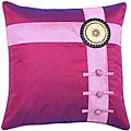 Flower Ribbon Silky Red Cushion Cover