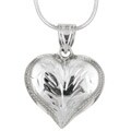 Sterling Essentials Sterling Silver Engraved Heart Necklace