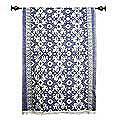 Cotton Tie-dye 'White Flowers' Wall Hanging (Indonesia)