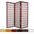 Wood and Rice Paper 4-foot 3-panel Shoji Windowpane Screen (China)